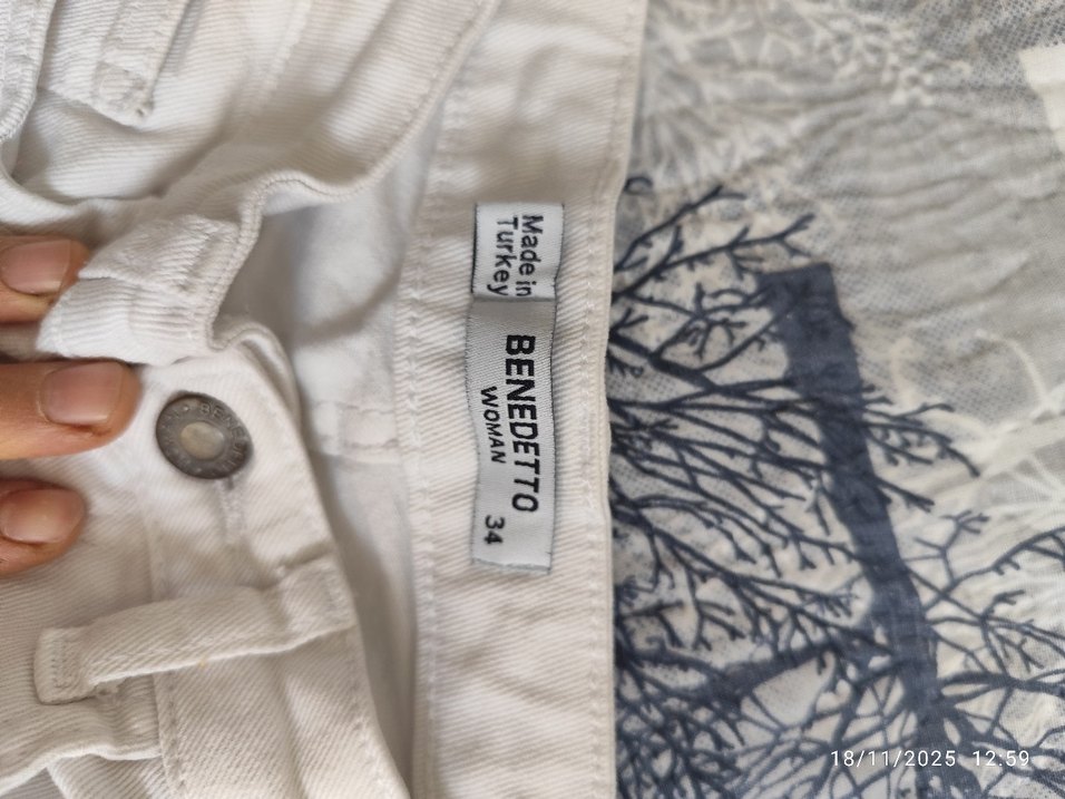 Beyaz Midi Boy çocuk Denim Pantolon - Görsel 4