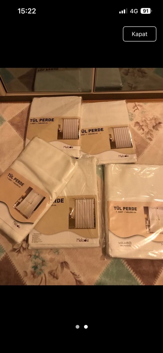 Beyaz Tül Perde 140x260 cm - Görsel 2