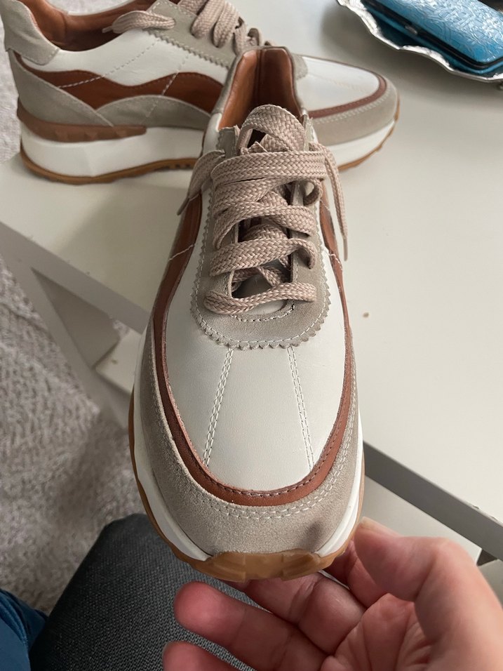 Bej Bağcıklı erkek
 Dolgu Topuk Spor Ayakkabı - Görsel 4