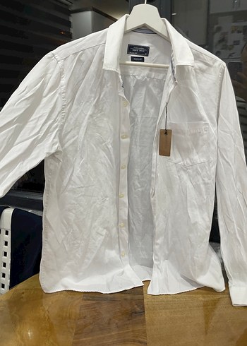 Erkek Beyaz Keten uzun  Kollu Gömlek - Görsel 4