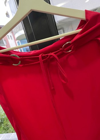 Kırmızı Drapeli Straplez Tunik - Görsel 2