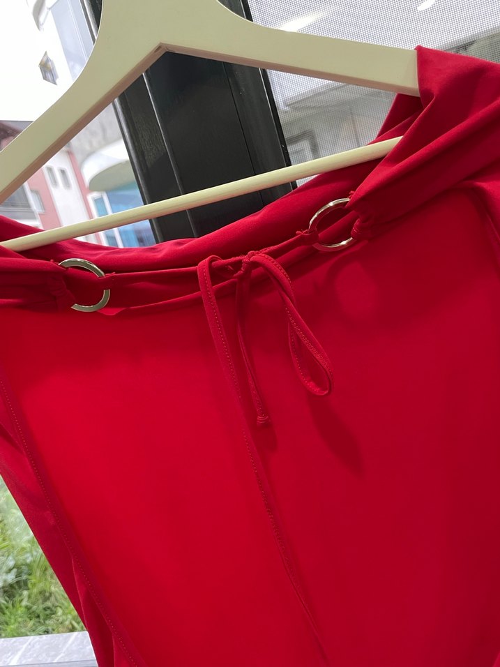 Kırmızı Drapeli Straplez Tunik - Görsel 2