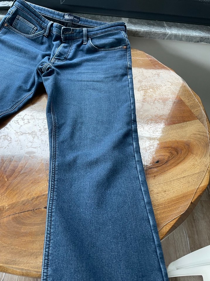 Mavi Düğmeli erkek polarlı  Kot Pantolon - Görsel 3