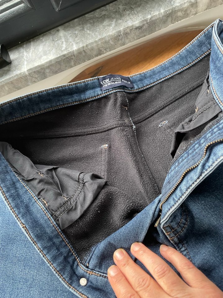 Mavi Düğmeli erkek polarlı  Kot Pantolon - Görsel 5