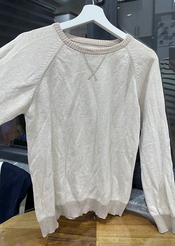 LCWTEEN Düğmeli Bej Keten erkek  Kazak - Görsel 4