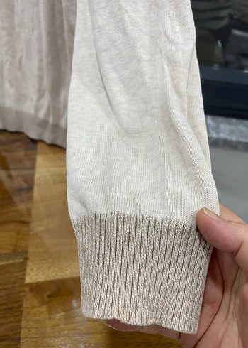 LCWTEEN Düğmeli Bej Keten erkek  Kazak - Görsel 3