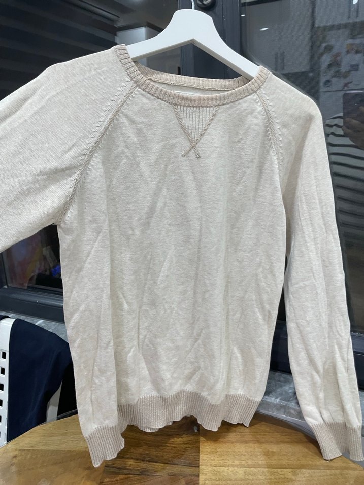 LCWTEEN Düğmeli Bej Keten erkek  Kazak - Görsel 4