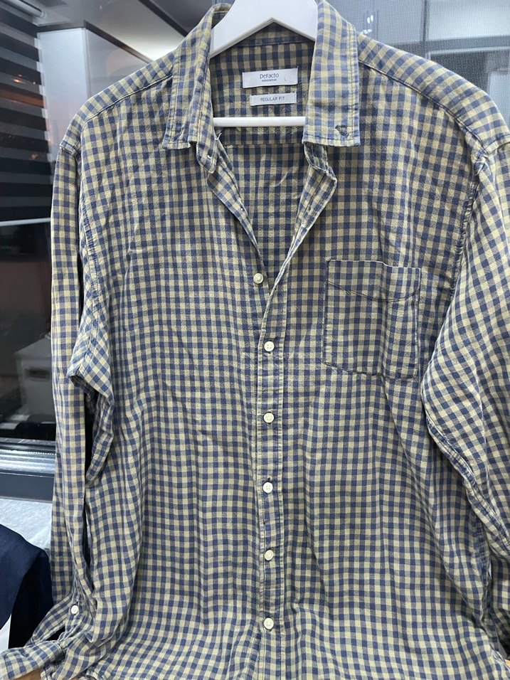 DeFacto Kareli Düğmeli Erkek Gömlek - Görsel 5