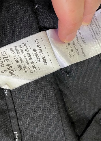 Düğmeli Lacivert Keten Erkek Pantolon - Görsel 2