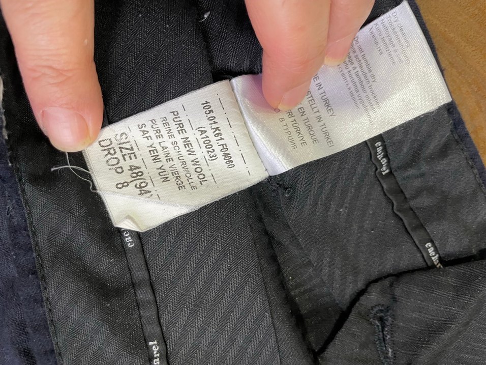 Düğmeli Lacivert Keten Erkek Pantolon - Görsel 2