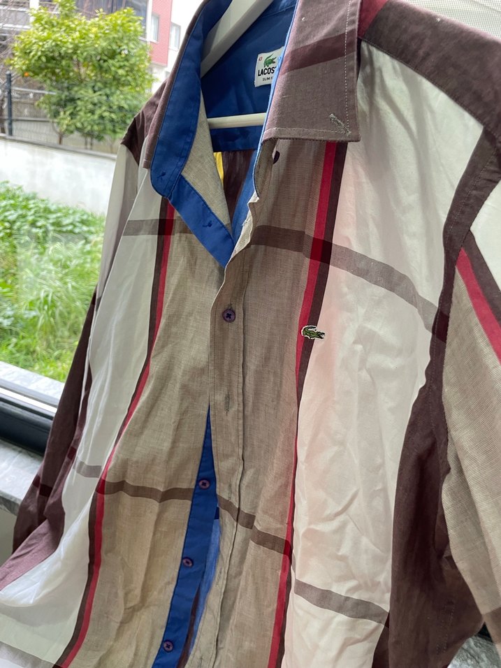 Lacoste Erkek Kahverengi Baskılı Gömlek - Görsel 4