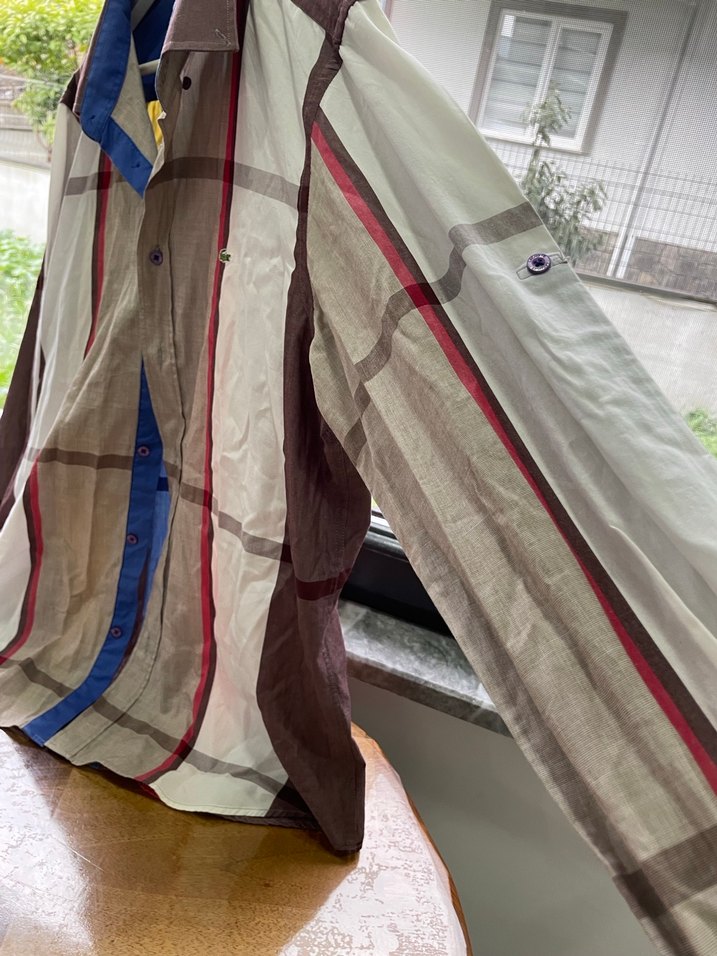 Lacoste Erkek Kahverengi Baskılı Gömlek - Görsel 5