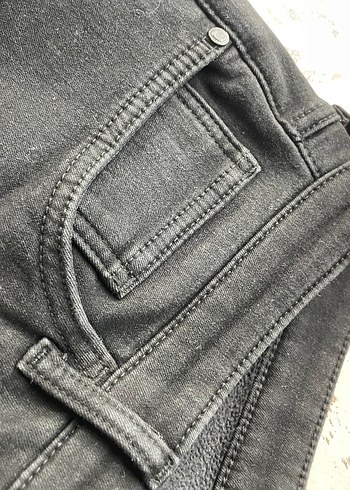 Siyah polar lı Regular Fit Kot Pantolon - Görsel 2