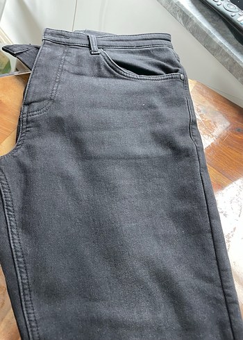 Siyah polar lı Regular Fit Kot Pantolon - Görsel 10