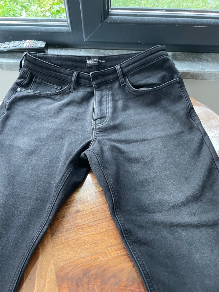 Siyah polar lı Regular Fit Kot Pantolon - Görsel 3