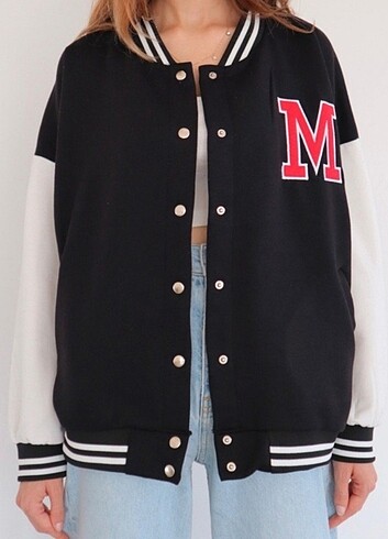American Vintage Siyah kırmızı M Kolej ceket