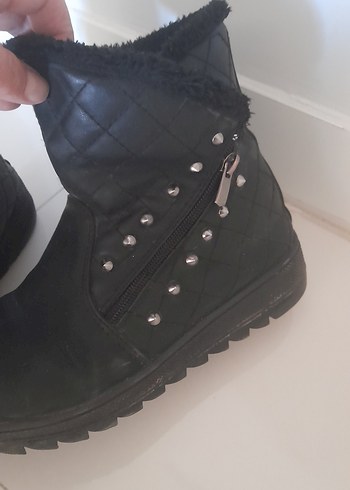 38 Beden siyah Renk Siyah Kürklü Kadın Dolgu Topuk Bot