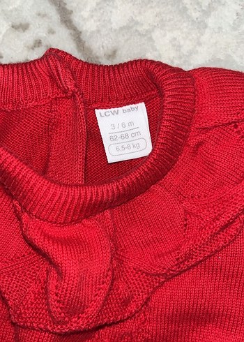 Kız Bebek Kırmızı Örgü Tulum - Görsel 2