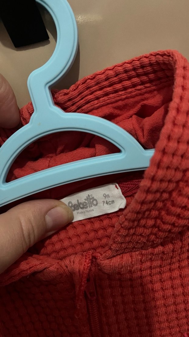 Turuncu Örgü Bebek Kız Tulumu - Görsel 3