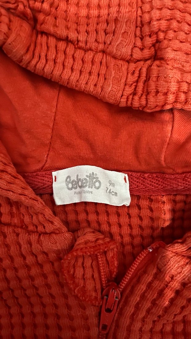 Turuncu Örgü Bebek Kız Tulumu - Görsel 2