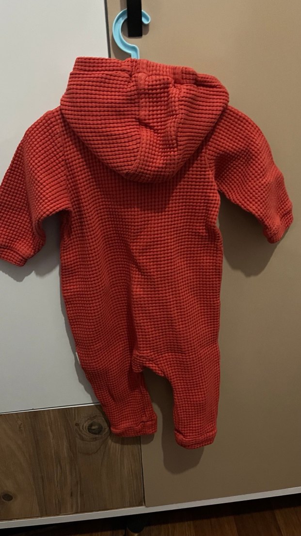 Turuncu Örgü Bebek Kız Tulumu - Görsel 4