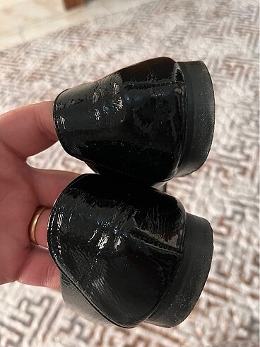 Kadın siyah taşlı babet ayakkabı - Görsel 6