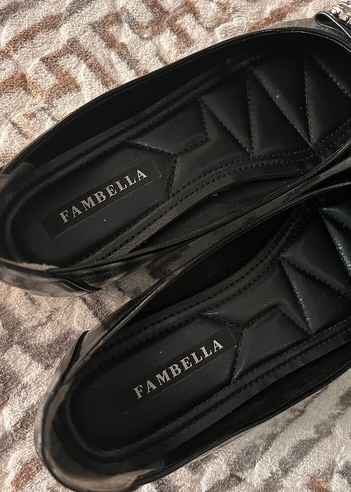 Kadın siyah taşlı babet ayakkabı - Görsel 5