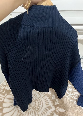 Düğmeli Lacivert Triko Hırka - Görsel 4