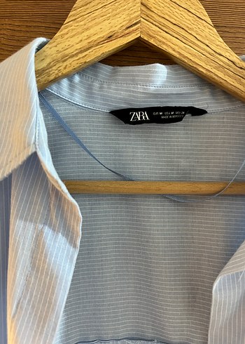 Mavi Keten Gömlek, Düğmeli, Uzun Kollu - Görsel 4