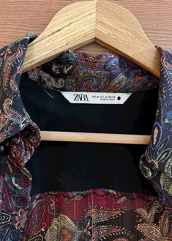 Zara marka Bohem Çok Renkli Uzun Kollu Gömlek - Görsel 4