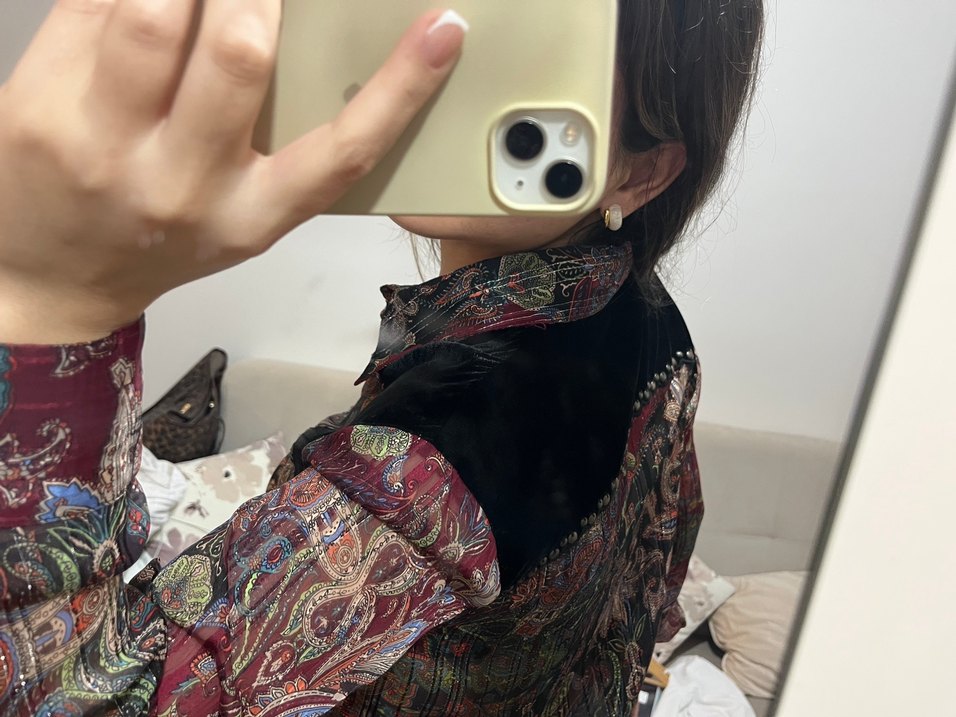 Zara marka Bohem Çok Renkli Uzun Kollu Gömlek - Görsel 3