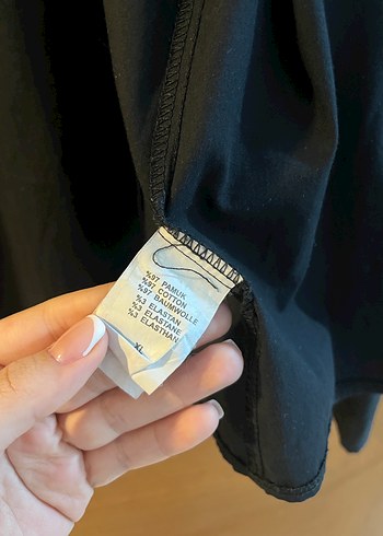 Siyah Kadın Keten Uzun Kollu Gömlek - Görsel 4