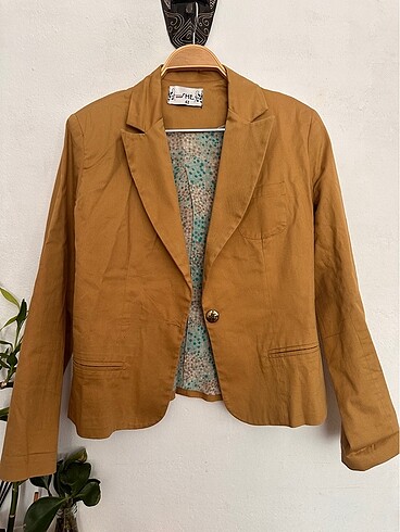 Hardal renk blazer
