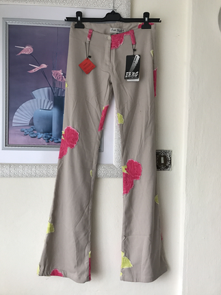 36 Beden çeşitli Renk Vintage pantolon