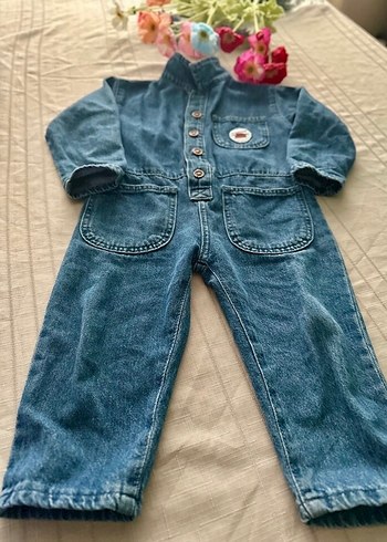 Zara model 
Düğmeli Koyu Mavi Erkek Kot Tulum - Görsel 4