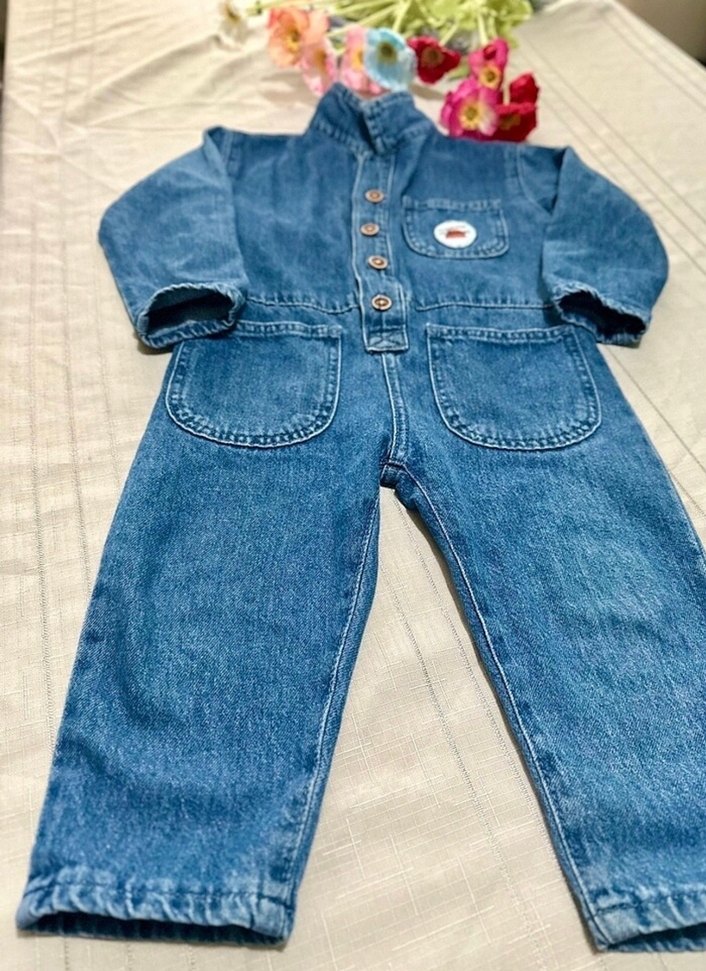 Zara model 
Düğmeli Koyu Mavi Erkek Kot Tulum - Görsel 5