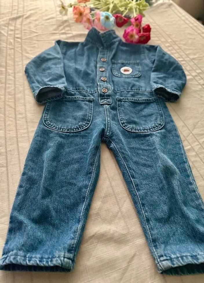 Zara model 
Düğmeli Koyu Mavi Erkek Kot Tulum - Görsel 4