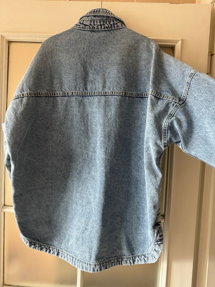 Düğmeli Mavi Denim Kadın Ceket - Görsel 2