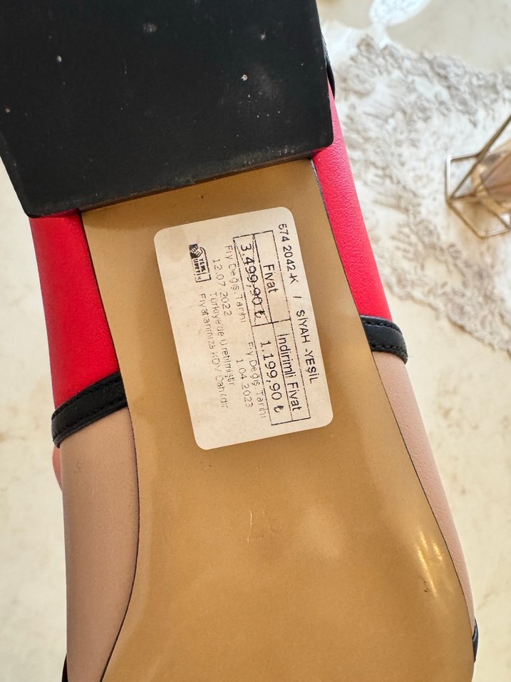 Kadın Çok Renkli Blok Topuklu Babet - Görsel 2