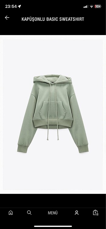 Zara kapüşonlu sweatshirt