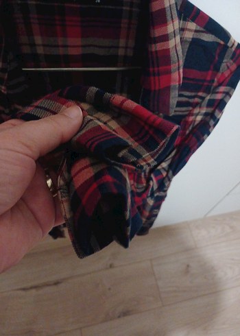 Kadın Kırmızı Kareli Uzun Kollu Gömlek - Görsel 3