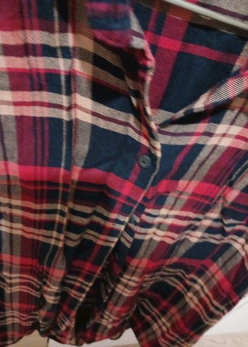 Kadın Kırmızı Kareli Uzun Kollu Gömlek - Görsel 6