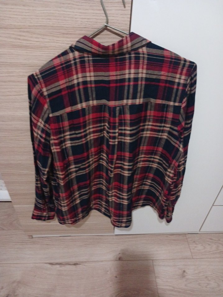 Kadın Kırmızı Kareli Uzun Kollu Gömlek - Görsel 4