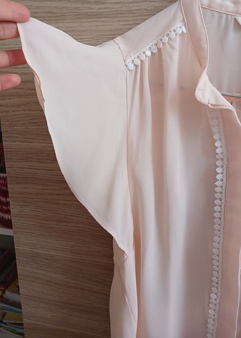 Düğmeli V Yaka Kadın gömlek - Görsel 2