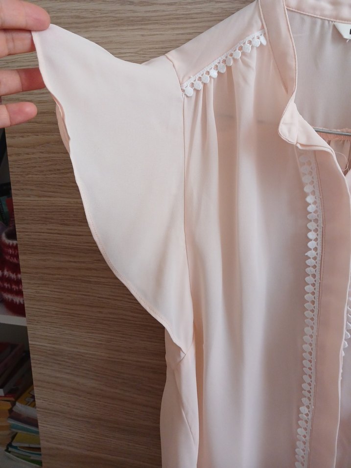 Düğmeli V Yaka Kadın gömlek - Görsel 2