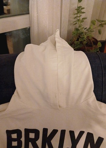 kız çocuk Beyaz Kapüşonlu  Sweatshirt - Görsel 2