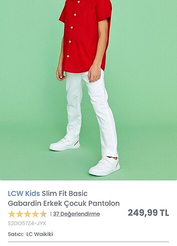 Lcw kids slim fit basic gabardin erkek çocuk pantolon