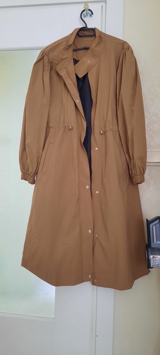 Camel rengi uzun mont - Görsel 2
