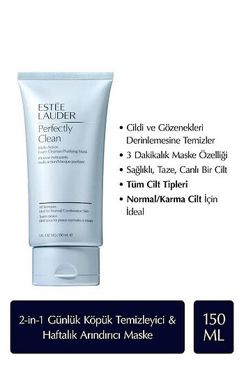 Estee yüz temizleme ve maske