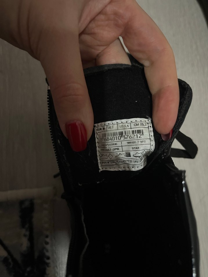 Siyah Rugan Stiletto Topuklu Kadın Bot - Görsel 4